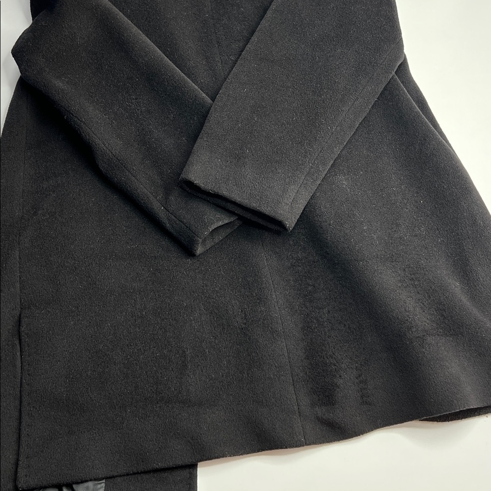 Cinzia Rocca Classic virgin wool Black Pea Coat career quality mature timeless S - Picture 12 of 12